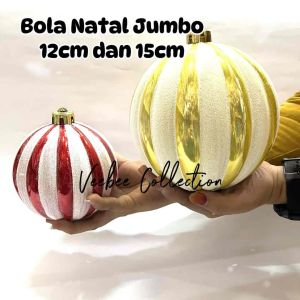Bola Natal Blewah Jumbo 12cm (4pc M152) 15cm (3pc M153) / bola dekorasi natal/ christmas ornament/ pernak pernik bola natal