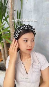 [VELMORRA] Headband FLICTA bandana bando bondu mewah dengan motif scrunchie kain velvet lembut di sertai list