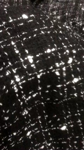 vải bố dạ tweed màu đen vân trắng _( khổ 1m45) 2 lớp dày mềm may đầm váy blazer