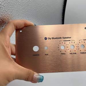 เพลทลำโพงบลูทูธZK-Tb21 ไม่ย้าย(ช่อง5*22/5*23)สีโรสโกล์ดวัตแบตเม็ดไฟคอมโพสิตหนา3มิล สวิตช์เปิดปิด 12มิล /Dc11 มิล