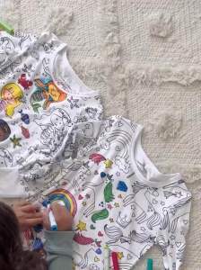 Colorable Washable DIY Kids Pajamas LONG Sleeve Boys and Girls sleepwear