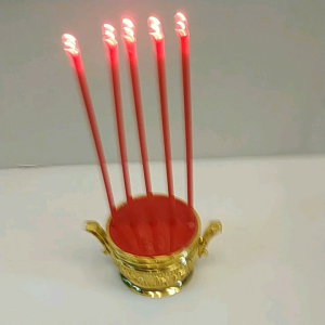 ธูป5ดอกสีแดงLED แบบใส่ถ่าน แถมถ่าน