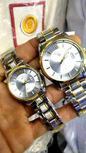 Jam Tangan Couple Tanggal Aktif Stainless Fitur Tanggal Waterproof