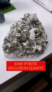 crystal display raw pyrite with quartz inculsion