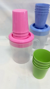 Teko Plastik Set Gelas Mini Warna Cantik