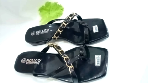 SANDAL WANITA KEKINIAN SANDAL SANDAL WANITA TEPLEK MODEL VARIASI RANTAI DEPAN REALPICT SOL TEBAL