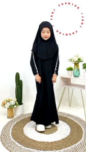 Baju Gamis Anak Perempuan Set Kerudung Usia 4 -12 Tahun