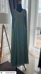 Elegant Light Blue Kaftan Dress/Abaya
