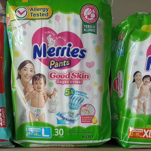 Popok Bayi Merries Pants Good Skin Tipe Celana Size L 30 / Diapers Sekali Pakai / Nahisa1