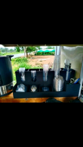 กล่องใส่แก้วกาแฟลงสีดำด้าน