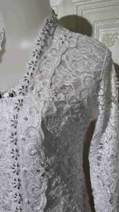 atasan kebaya akad nikah kebaya brukat kutubaru kebaya putih + longtorso.