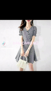 Đầm caro mẫu 135 thời trang