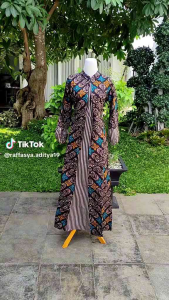 Gamis Batik Katun Motif Songket Hijau Batik Saudara