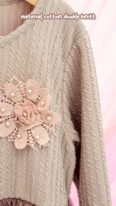 DRESS BAYI 4 TAHUN WARNA MILO ZHARINA DRESS TUTU MINEKIDS DOUBLE KNIT COKLAT CANTIK GREY ABU