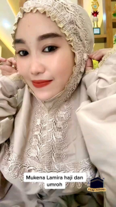 Mukena Dewas Umroh Haji Atas Bawah Berlengan Lamira Katun Mikro Premium Renda Syireen