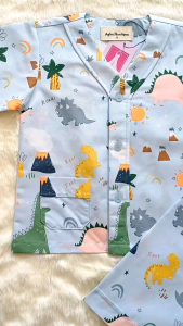 Aghni Boutique Piyama Anak Laki laki bahan katun adem tanpa kerah
