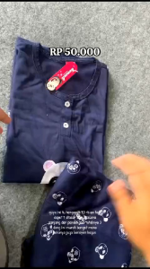 Baju Tidur 3in1 Wanita Dewasa Baju 1 Celana 2 Babydoll Kanting Aktif Ana Saku Cocok untuk Busui