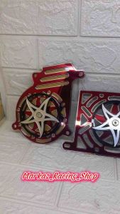 COVER TUTUP RADIATOR SPINER SET COVER FAN CVT SPINER MOTIF SABIT PNP NMAX OLD WARNA MERAH