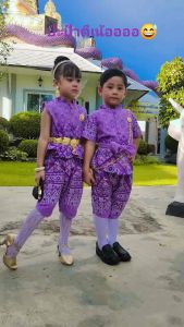 ชุดไทยเด็ก คู่ผู้หญิง ผู้ชาย ☀️มาใหม่☀️ใส่ทำบุญ ใส่ไปโรงเรียน ชุดโจมกระเบนเด็ก