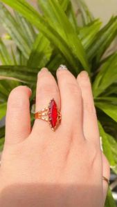 CINCIN BATU MERAH CANTIK ANTI LUNTUR KEKINIAN