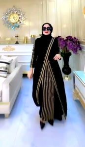 Arabian bordir bertabur Mote Swarosky series Hitam//Promo COD//Arabian Terbaru //Arabian mewah Elegant Dewasa//Yunita Lestari Fashion//