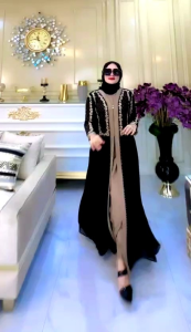 Arabian bordir bertabur Mote Swarosky kombinasi warna