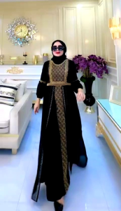 Arabian bordir bertabur Mote Swarosky // Arabian Best seller series Hitam // Arabian bordir Terkini // Yunita Lestari fashion // Promosi COD