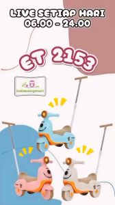 MOTOR MAINAN ANAK TERBARU ET 2153 RIDEON DORONGAN ADA MUSIK DAN LAMPU