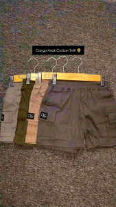 OrogiKids-Celana Cargo Pendek Anak Umur 1-8y Cotton Twill