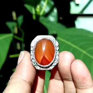 Asli Batu Sulaiman Junjung Derajat Orange 2cm Ring Besar 12