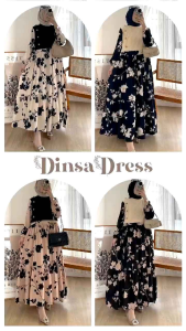 Dress Dinsa mocca - cotton rayon mix uniqlo Ld 100 pj 135
