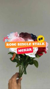 [1 TANGKAI] BUNGA MAWAR OMBRE SEMBUR SINGLE ROSE ARTIFICIAL ROSE FLOWER ROSES BUNGA HIAS BUNGA TANGAN MAWAR HOLLAND PALSU BUNGA KAIN HANDBOUQUET