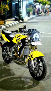 STRIPING STICKER ORI LIS STANDAR DECAL KAWASAKI NINJA SS tahun 2013 KUNING