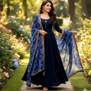 M to 5XL Anarkali Gown with Dupatta Casual Ware