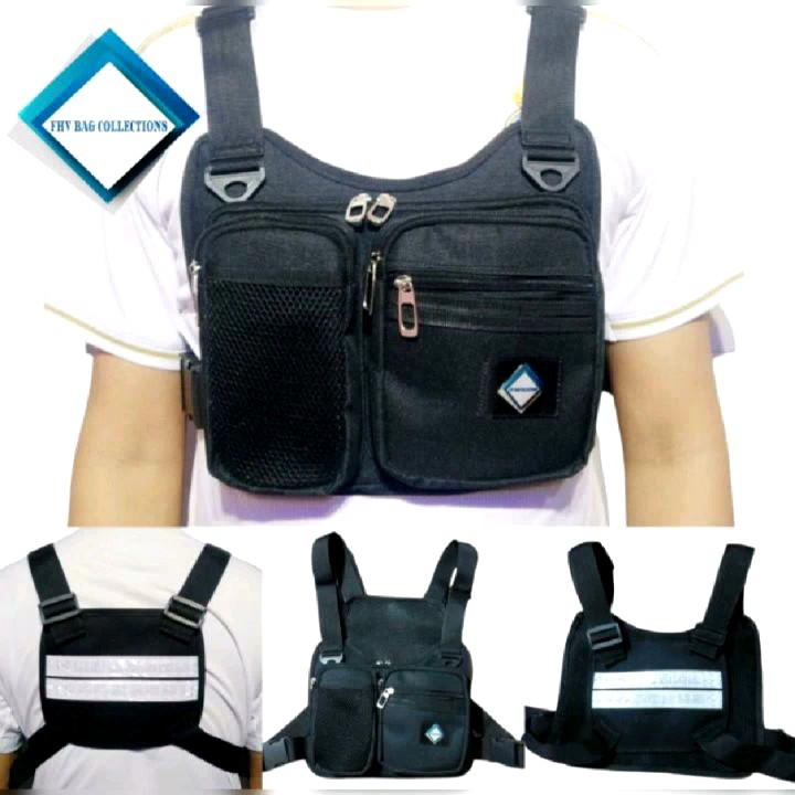 Rider Chest Bag | Chest Bag | Chest Rig Bag | Cross Bag with Reflector ...