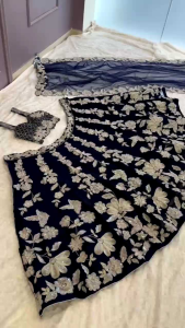 [PRE-ORDER] Semistitched Silk Georgette Lengha ( Delivery 10 Days )