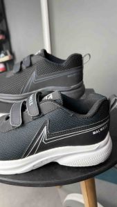 SEPATU SEKOLAH ANAK LAKI-LAKI PEREMPUAN SD TK SMP TERBARU HITAM PUTIH DAN FULL HITAM MODEL PETIR SIZE 31 - 35 Malwezz