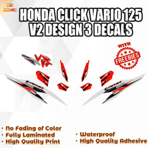 HONDA CLICK VARIO 125 V2 DESIGN 3 DECALS (WATERPROOF LAMINATED FADE PROOF)