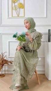 Zinnia Dress Wanita Ceruty BabyDoll Plisket Terbaru