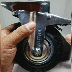Roda Karet 5 Inch Hidup + Rem 125mm 12.5cm