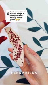 Sticker Henna Waterproof Minimalist Design Sticker White Henna Sticker Maroon Henna