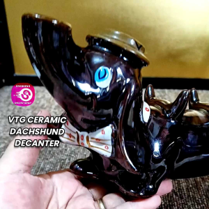 VINTAGE CERAMIC DACHSHUND DECANTER • JAPAN SURPLUS • DECANTERS