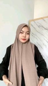 Phasmina Instan Oval Pet Sabit Jersy Motif Etnik/Jilbab Pasmina Dania Kekinian