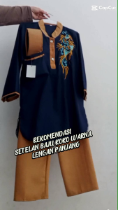 Setelan Baju Koko Muslim Anak Laki-laki Usia 7-10 Tahun