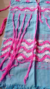 ชุดแซกสำหรับเด็ก ชุดกะเหรี่ยงเด็กผู้หญิง 3-7 ขวบ อก 32ยาว30 ทอลายพิเศษ ใส่ได้ ผ้าฝ้ายทอมือ ผ้านิ่มมาก ใส่สบาย มาจากพม่า มีลูกเล่นแต่งตุ้งติ้งน่ารักๆ