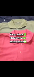Baju Kerah Lengan Pendek Polo Polos Shirt Pria Wanita - Size M L XL