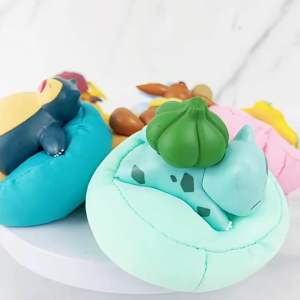 Mô hình Pokemon ngủ - Pikachu Bulbasaur Snorlax Jirachi Eevee Komala ngủ đáng yêu trên gối - Kích thước 9cm