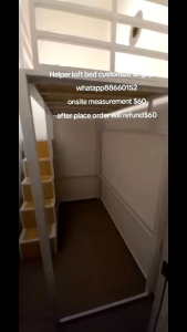Loft bed customize singapore for helper room /bomb shelter/store room/utility