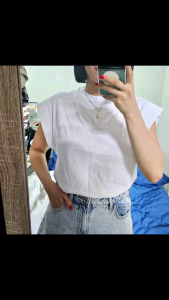 Z ARA Round Neck Cap Sleeve Muscle Tee | Relaxed Fit