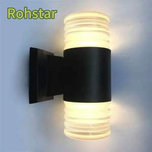【COD&Local】Rohstar LED Wall  Lamp 2X6W IP65 Waterproof Modern LED Round/ Square Up Down Garden Gate Lights